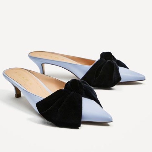 light blue kitten heel shoes